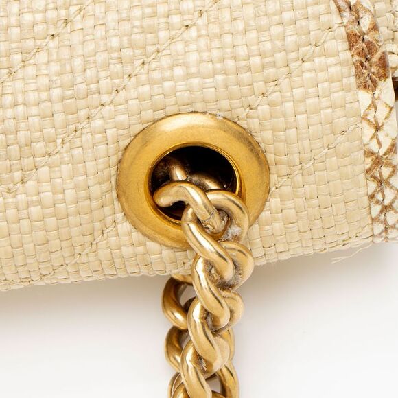Gucci Raffia Snakeskin GG Marmont Small Flap Bag - Picture 15 of 15